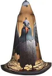 VPPUR Cartoon Pigeon 1 Print Unisex Hooded Cloak For Carnival Theme Party Decorations Witch Costume Cosplay