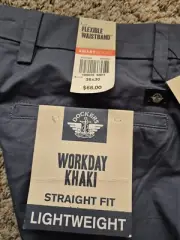 Dockers Men's Workday Khaki Lightweight Straight Fit Pants Khaki 36X30 Navy Blue
