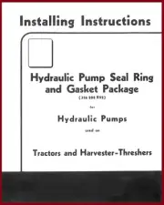 IH Hydraulic Pump Instructions Manual Farmall Super H 300 350 Tractor Thresher