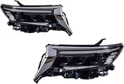 Car Led Headlights Compatible For Toyota Prado 2018-2020 /Lexus Style LED Head Lamp Upgrade DRL Dynamic Signal Lamp Front Light Assembly(Left steering wheel)