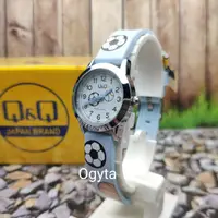 在飛比找蝦皮購物優惠-Taj 男士兒童手錶 Q&Q Qq 藍色橡膠錶帶 Qc29J