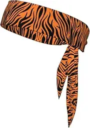 Tiger Stripes Orange Pattern Sports Strap Double-Sided Headscarf Men's Bow Tie Sports Headscarf Running Yoga Exercise Headband