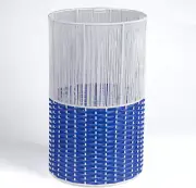 HPM1101A Harper Modern 4.13-Gallon 2-Tone Faux Wicker Cylinder Waste Basket, Whi