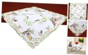 Embroidered Cute Easter Bunny Tablecloth (Square 34 inches) 34" x 34" (Square)