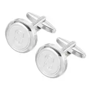 Mens Initial Copper Cufflinks for Men A-Z Alphabet 26 Silver Letter S Cufflinks