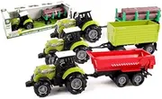Le Monde De La Ferme - Tractor with Trailer - Farm - 022772-1/64 - Freewheel Vehicle - Random Model - Metal - Children's Toy - Agricultural - Vehicle - Agriculture - from 3 Years
