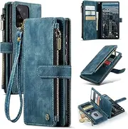 [ELEPIK] for Galaxy S20 Wallet Case with Card Holder, Kickstand, Wristlet for Women Men, Durable PU Leather Magnetic Wallet Phone Case for Samsung Galaxy S20, Elegant Blue