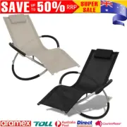 Garden Rocking Chair Recliner Sun Lounger Outdoor Patio Chaise Lounge Sunlounger