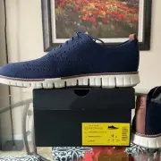 Cole Haan ZeroGrand Blue Stitchlite Oxford WingTip Marine Blue Shoes SzUS11 NWB