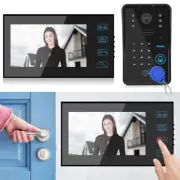 7in Wired Video Doorphone Password Card Remote Control Access System 100-240 WTD
