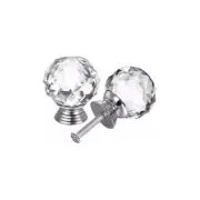 Door Knobs Handle Pull Clear Crystal Glass Knob Drawer Cabinet Screw 30Mm 40Mm
