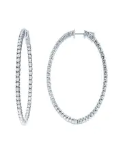 Diana M. Fine Jewelry 18K 3.80 ct. tw. Diamond Hoops