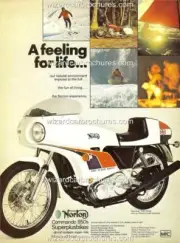 1974 NORTON COMMANDO 850 JOHN PLAYER CAFE RACER A3 POSTER AD SALES BROCHURE