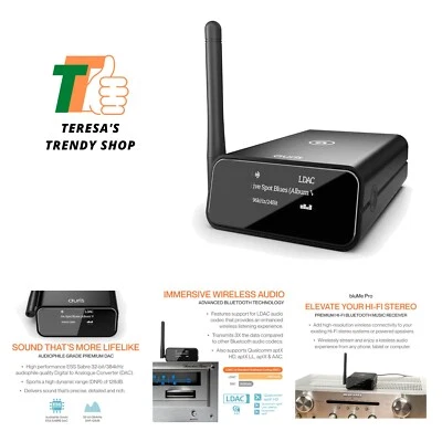 Blume Pro HiFi Bluetooth 5.0 Music Receiver Long Range Bluetooth Adapter with...