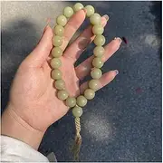 [TozLu] Bead Bracelet,Prayer Beads Bracelet,Bean Green Bodhi Root Beaded Bracelets Hand-Holding Rosary for Prayer Meditation Around Fingers Softly (Color : B) (Color : Green) (Color : Green)
