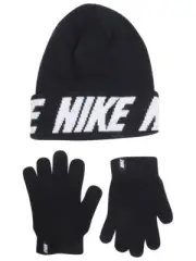 Nike Big Boy's 2-Piece Repeat Stripe Hat & Gloves Set - Black