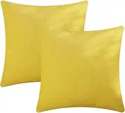 Set of 2 Luxton Patio Cushion Covers Yellow Outdoor Cushion Cover UV Water Resistant for Backyard Alfresco Couch Sofa Decoration 45x45cm (Yellow)