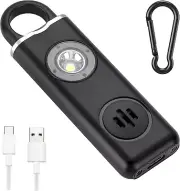 Personal Alarm Safe Sound, 130 Db Loud Siren Alarm Keychain Rechargeable for Wom