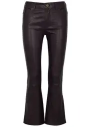 Frame Le Crop Mini Boot Leather Jeans - Plum - 26 (W26 / UK8 / S) 26 (W26 / UK8 / S)
