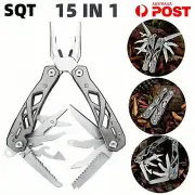 SQT Multifunctional Folding Scissors Multitools Pliers Camping LED Survival AU