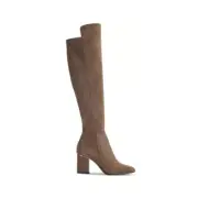 DKNY Women's Cilli Square Toe Knee High Dress Boots Med Beige 6.5 Zippered New