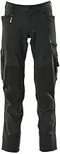 Mascot Trousers with Knee Pockets, Stretch Fabric Trousers, Size 90C58, Black