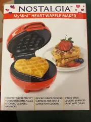 NOSTALGIA MY MINI HEART 5'' WAFFLE MAKER NEW!