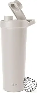 Simple Modern Stainless Steel Shaker Bottle with Ball 24oz | Metal Insulated Cup for Protein Mixes, Shakes and Pre Workout | Rally Collection | Almond Birch