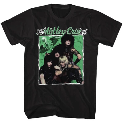 New Motley Crue T-Shirt Men Heavy Metal Group Cover Pose Black Cotton SM - 5XL