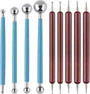 9PCS Sculpting Clay Dotting Tools for Embossing, Shaping, Nail Art, Pottery
