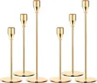 Gold Candle Holders, Set of 6 Tall Taper Gold Candlestick fit 3/4 inch Thick