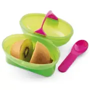 Hutzler Kiwi To-Go Snack Lunch Container - Includes Container, Slicer & Spoon