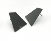 1 pair Trapezoid Earring Stud, Black Painted Brass Quadrilateral Posts, 3963