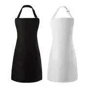 Pack Adjustable Bib Apron, Waterdrop Resistant 2 Polyester - Black & White
