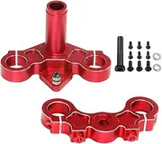 Oshhni Metal Triple Clamp Kit Front Suspension Fixed Clamp RC Dirt Bike Upgrades Accessories for Promoto MX 1/4 Electric Motorbike, Red