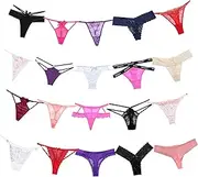 [abandi] Variety Panties for Women Sexy Thong Panties Variety Pack Assorted Multi Colored Underwear T-back G-string Lacy Thongs