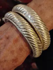 750 SILVER FULLY CHASED ELABORATE DESIGNS WOMENS 8 inch ANKLETS BRACELETS