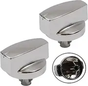 Genuine Belling 444445412 444445413 1000DF Oven Cooker Knob Function Control Switch (Silver/Chrome, Pack of 2 Knobs)