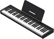 61 Key Portable Piano, Slim Travel Electric Piano Keyboard for Kids Beginners, Touch Sensitive Keyboard Piano with MIDI, Speakers and Carrying Bag