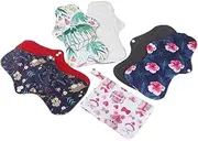 Hoement 6pcs Bamboo Sanitary Napkins Reusable Cotton Pads Waterproof Protection Breathable Long Lasting for Women