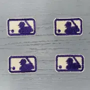 Lot of 4 MLB Patch Embroidered Iron on Purple/ Beige
