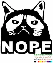 Grumpy Cat Nope Vinyl Decal Sticker Car Window Bumper Wall Laptop 9"