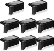 Solar Deck Lights 8 Pack LED Outdoor Solar Garden Lights Stair Step Fence Lights White Light