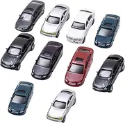 Oshhni 10Pcs Mini Scale Model Cars 1:75 Scale Compact Lightweight Diorama Vehicle Toys for Building Scenes Table Train Layout Decor