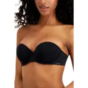 Calvin Klein Naked Glamour sz 32D Strapless Push-Up Black Bra NWT! $42