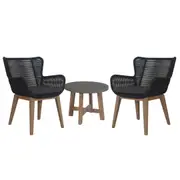 Stud 3pc 1+1 Seater Outdoor Sofa Chair Lounge Set with Polycement Side Table