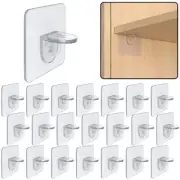 20Pcs Adhesive Support Shelf Bracket Wardrobe Partition Layer Hook Shelf Bracket