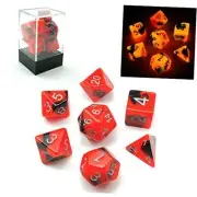 Bescon Two-Tone Glow-in-The-Dark Polyhedral Dice Set HOT Rocks, Hot Rocks