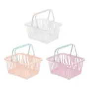 3PCS Mini Shopping Baskets with Handles Small Tiny Baskets, White Pink Purple