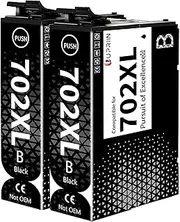 UPRIIN 702XL 2 Black Ink Cartridges Remanufactured Replacement for Epson 702 702XL T702XL Ink Cartridges Compatible for Workforce Pro WF-3720 WF-3725 WF-3730